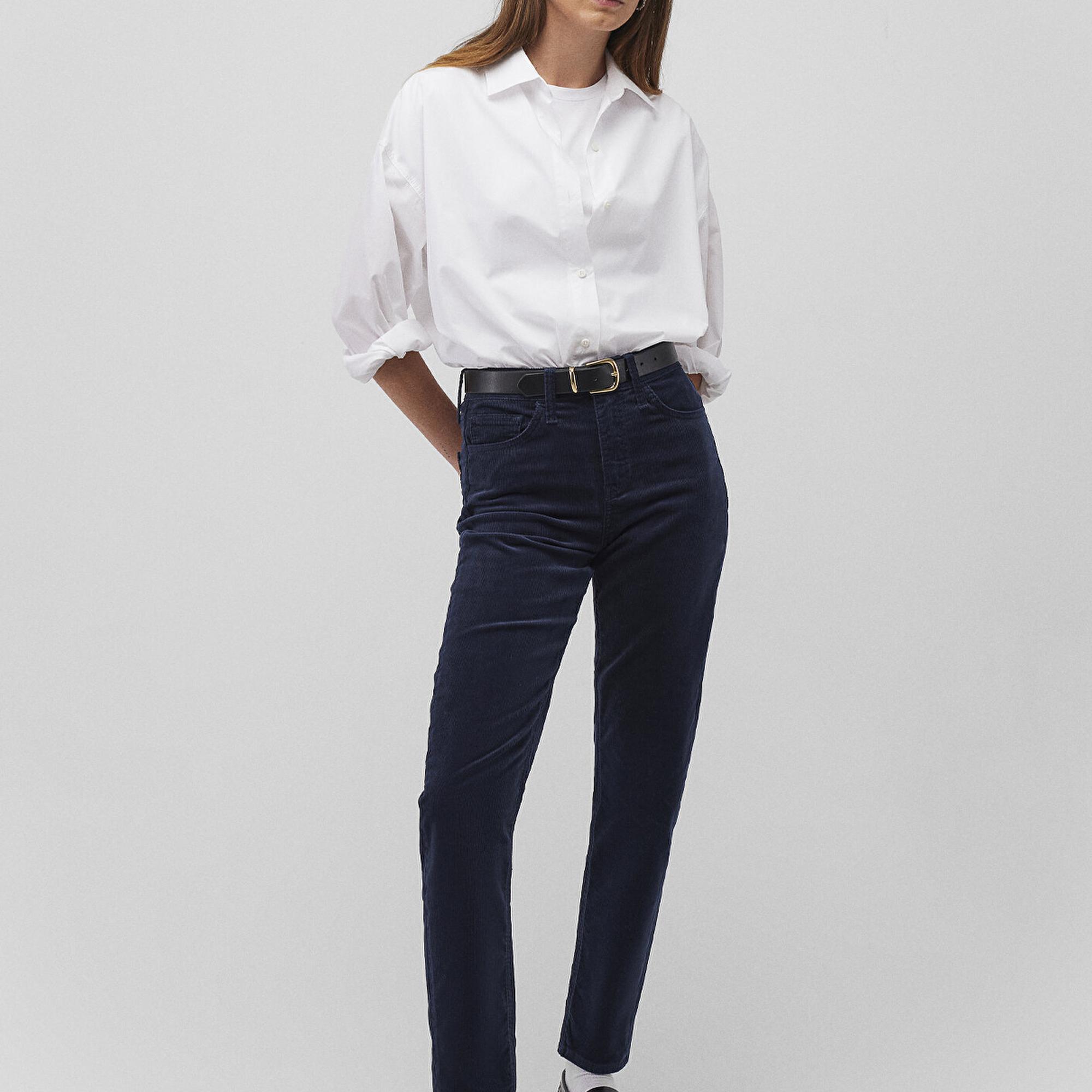 Mavi Cindy Lacivert Kadife Pantolon 100277-82993