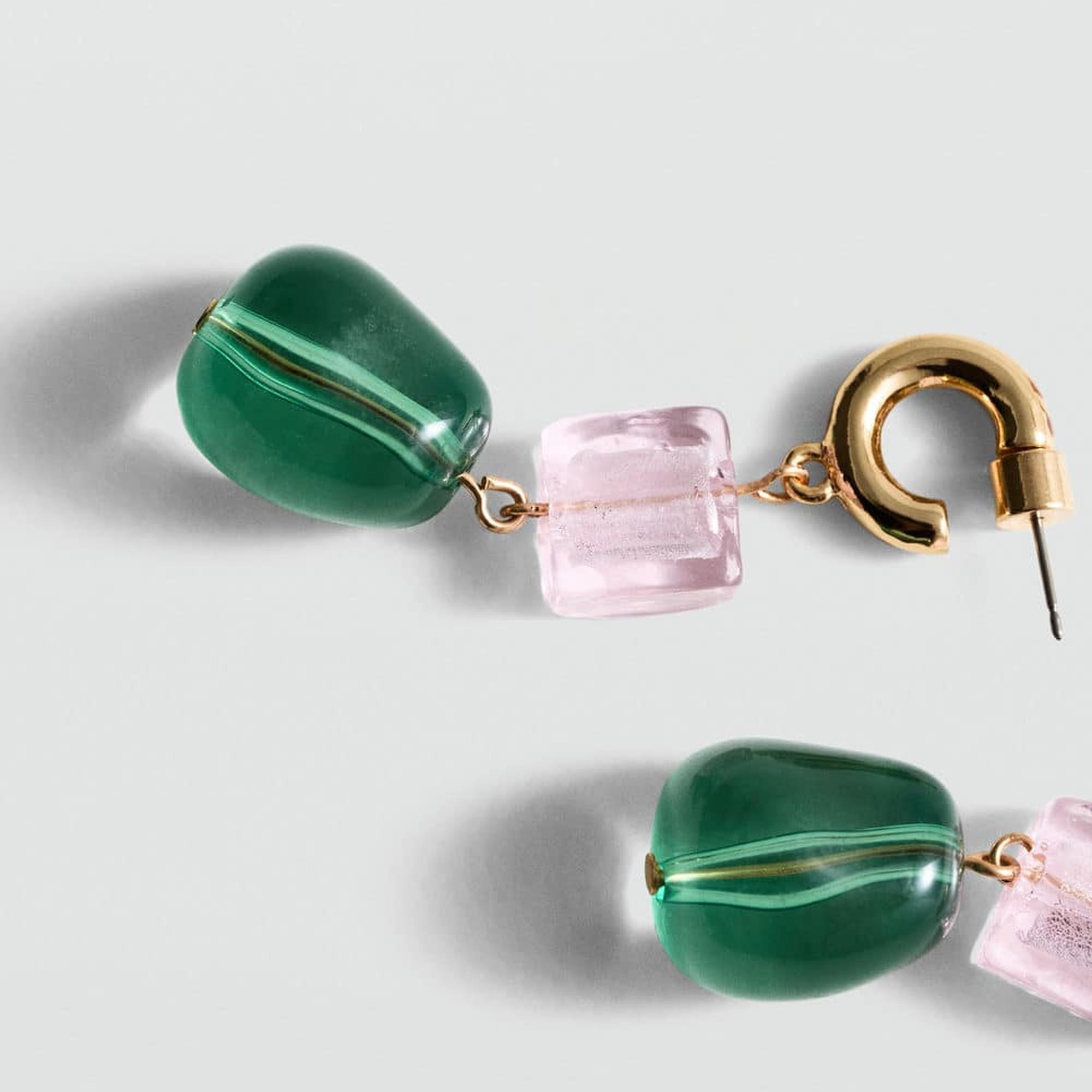 Mango Kadın Kombine Kristal Küpe Altın Sarısı