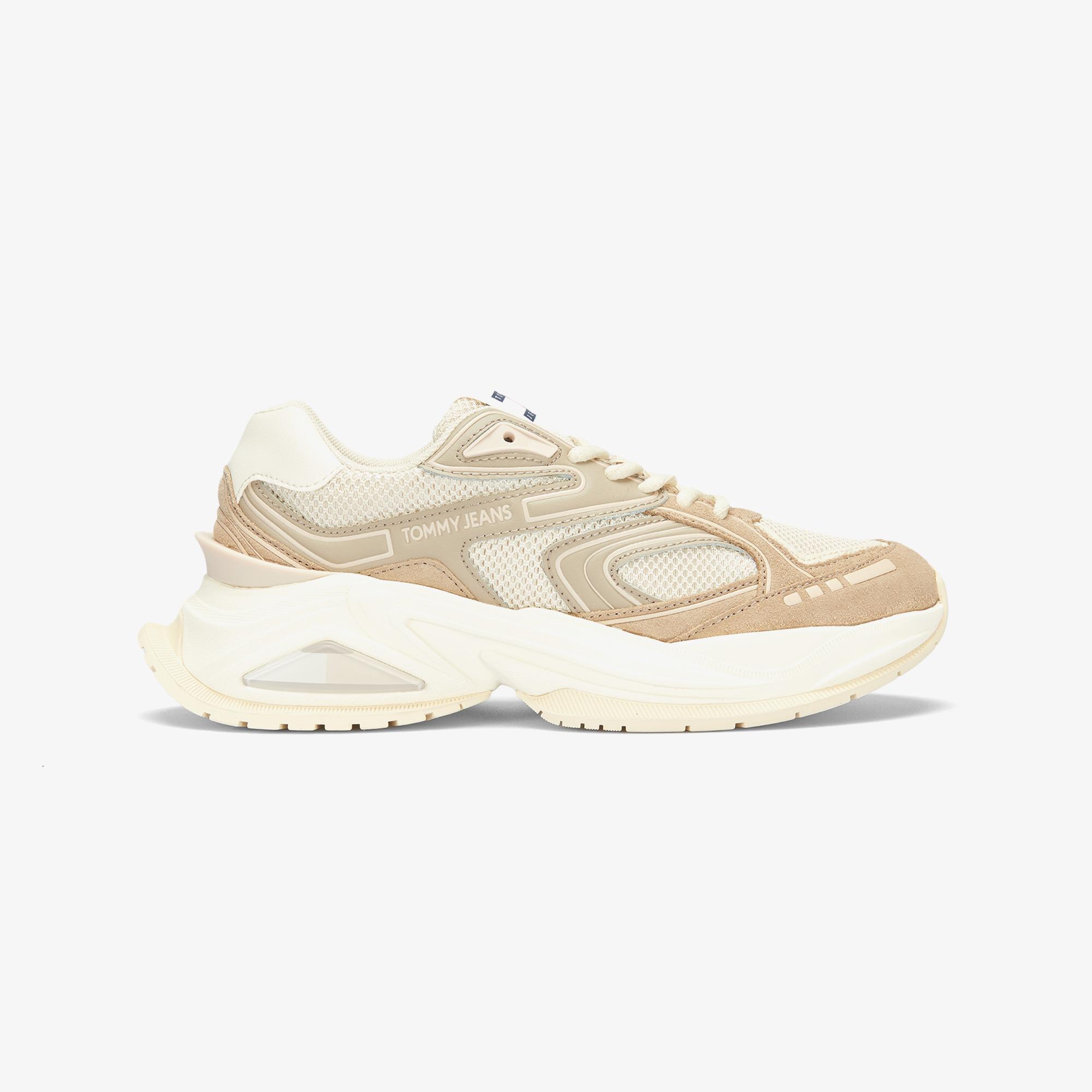 Tommy Hilfiger Jeans Trendy Retro Runner Kadın Soluk Gri Spor Ayakkabı