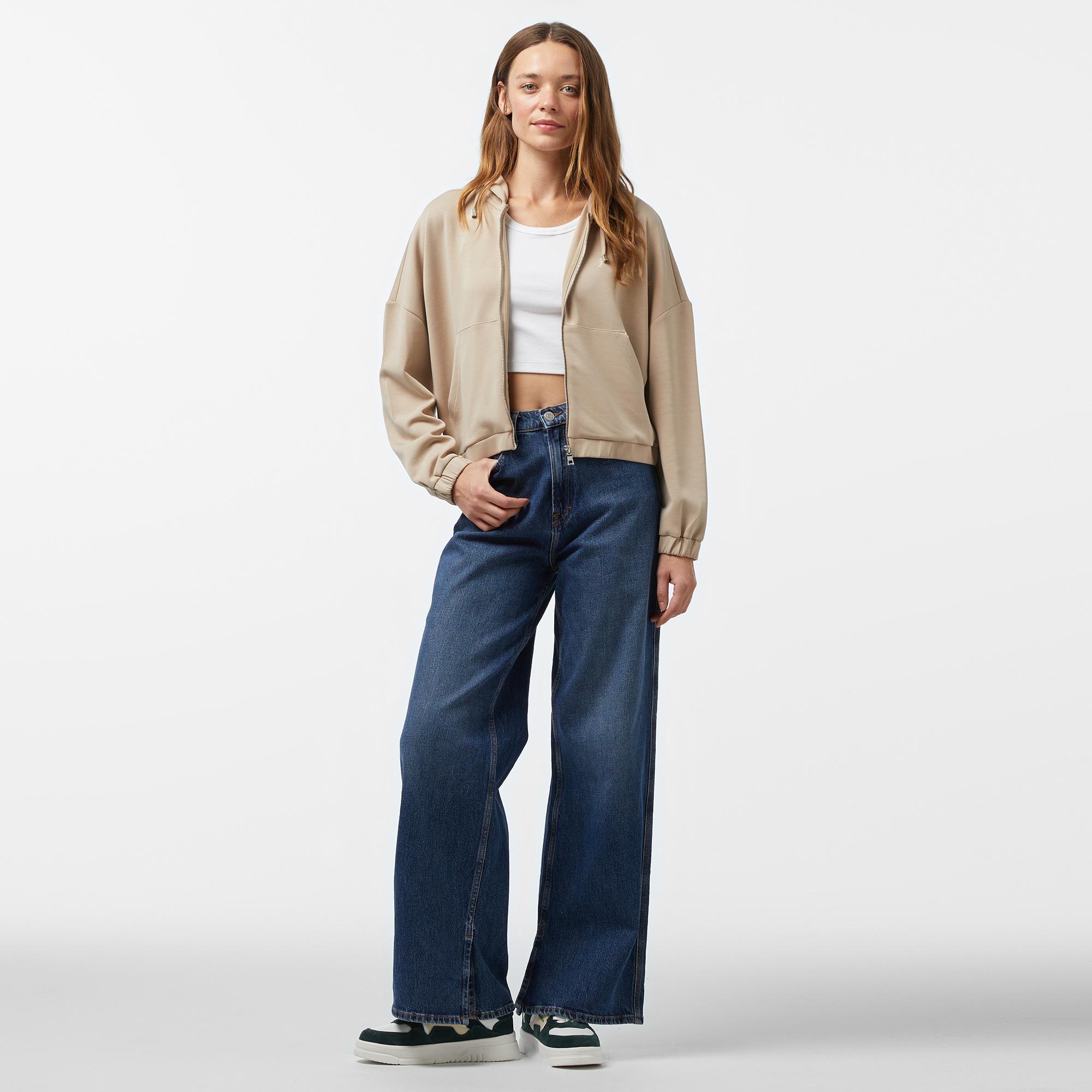 Nautica Kadın Bej Regular Fit Sweatshirt