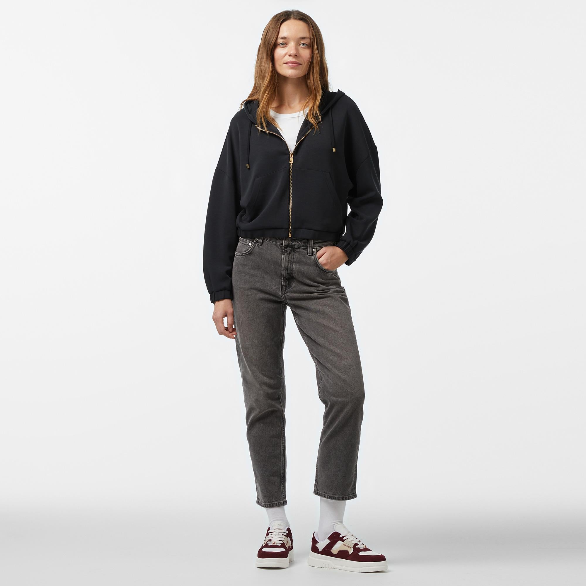 Nautica Kadın Siyah Regular Fit Sweatshirt