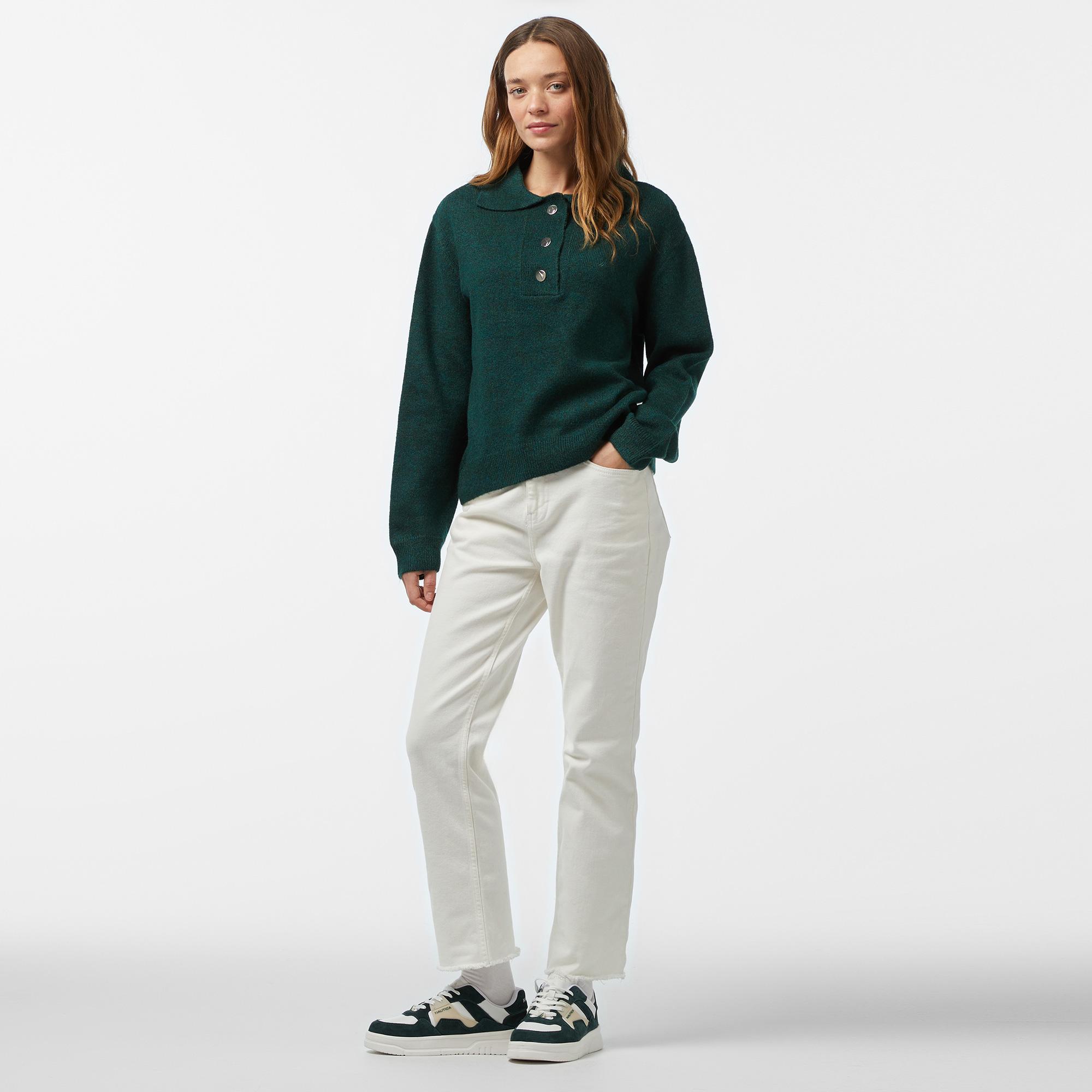 Nautica Kadın Yeşil Regular Fit Triko