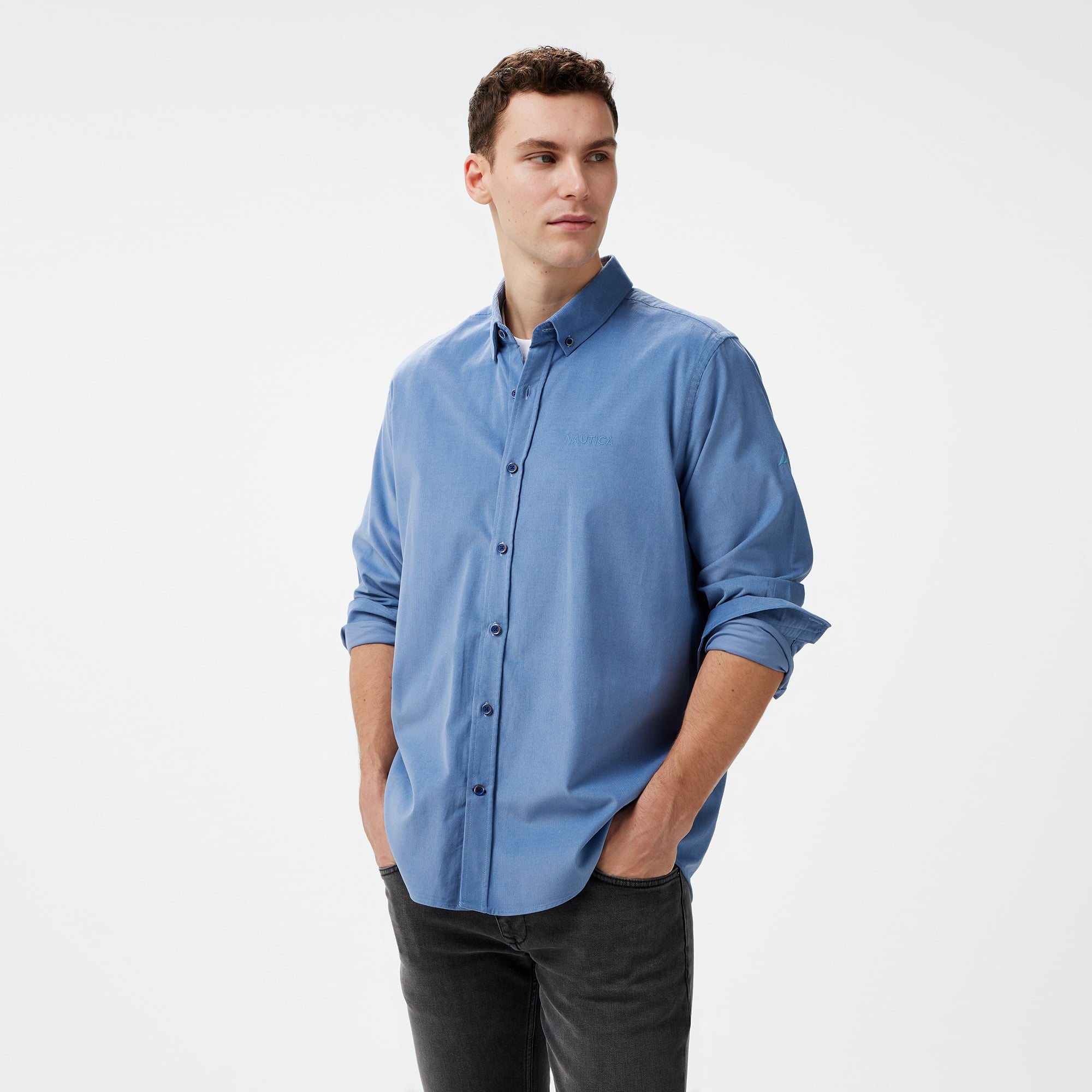  Nautica Erkek Mavi Classic Fit Gömlek