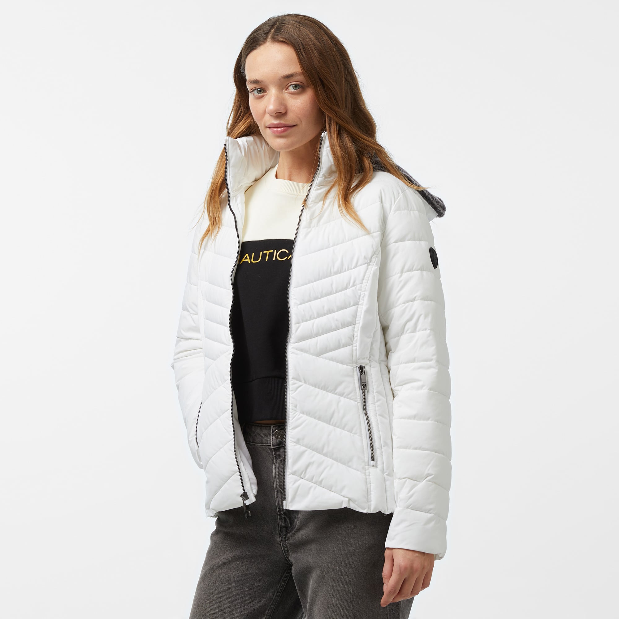  Nautica Kadın Beyaz Mont