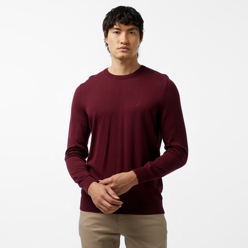  Nautica Erkek Bordo Regular Fit Triko