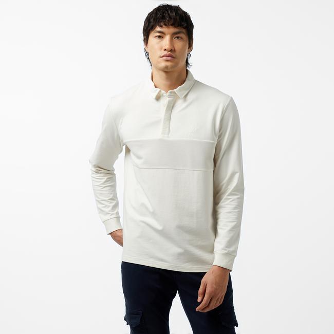  Nautica Erkek Kırık Beyaz Uzun Kollu Polo