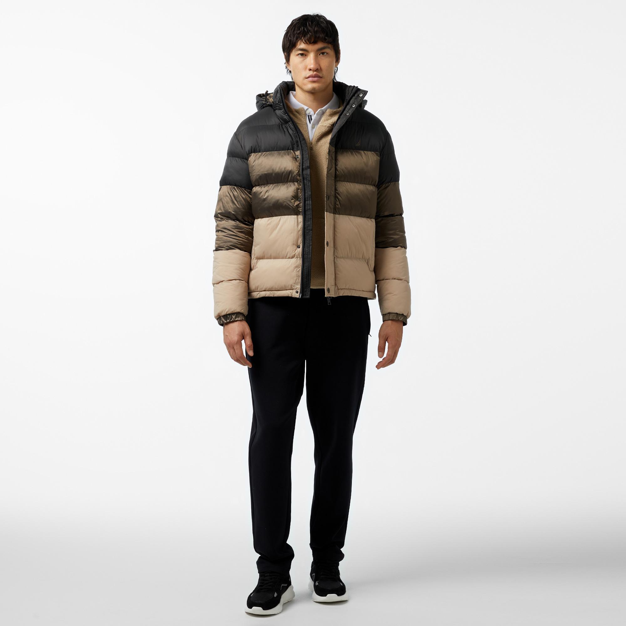 Nautica Erkek Kahverengi Renk Bloklu Mont