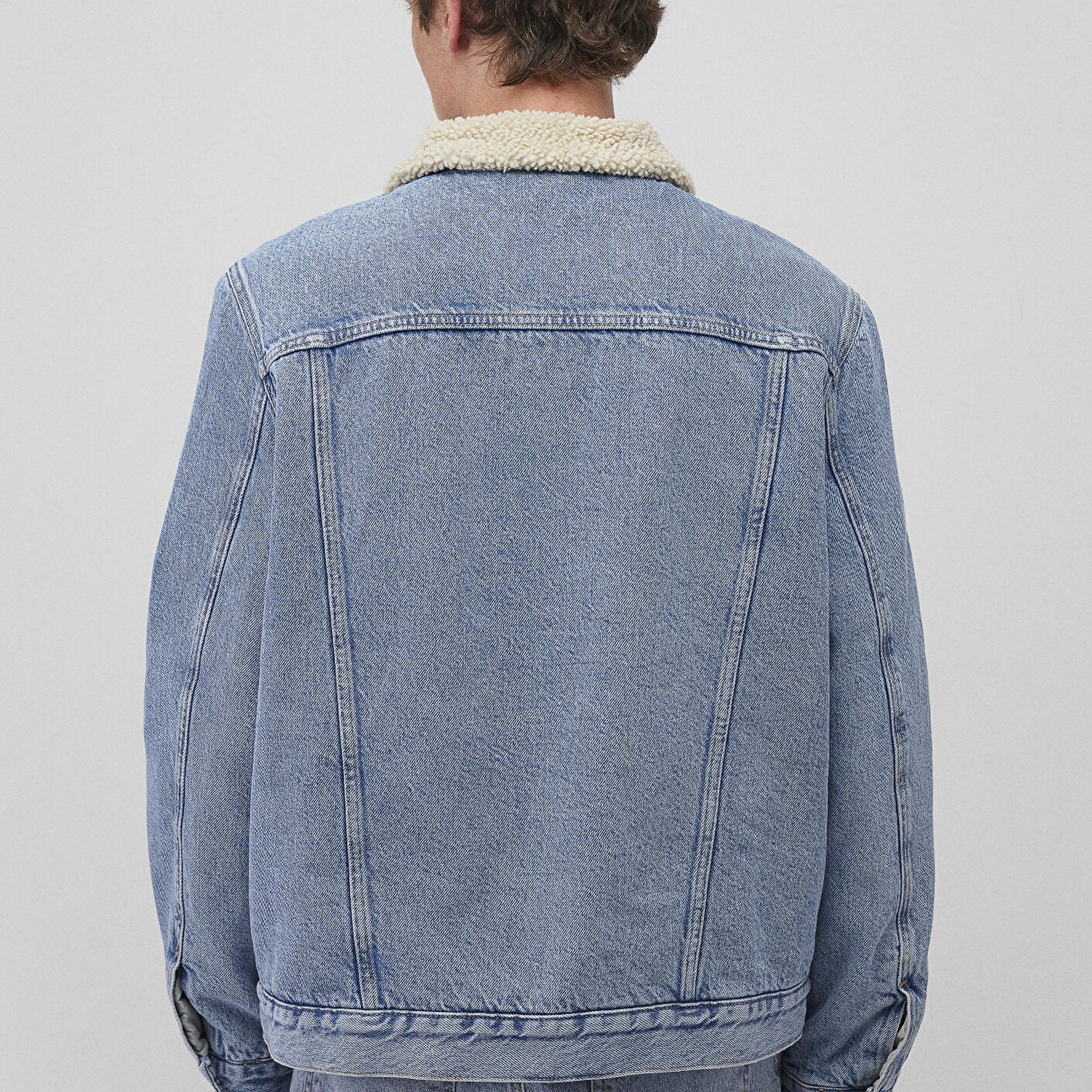 Mavi Zander Classic Denim Suni Kürklü Açık Mavi Jean Ceket 0111214-88554