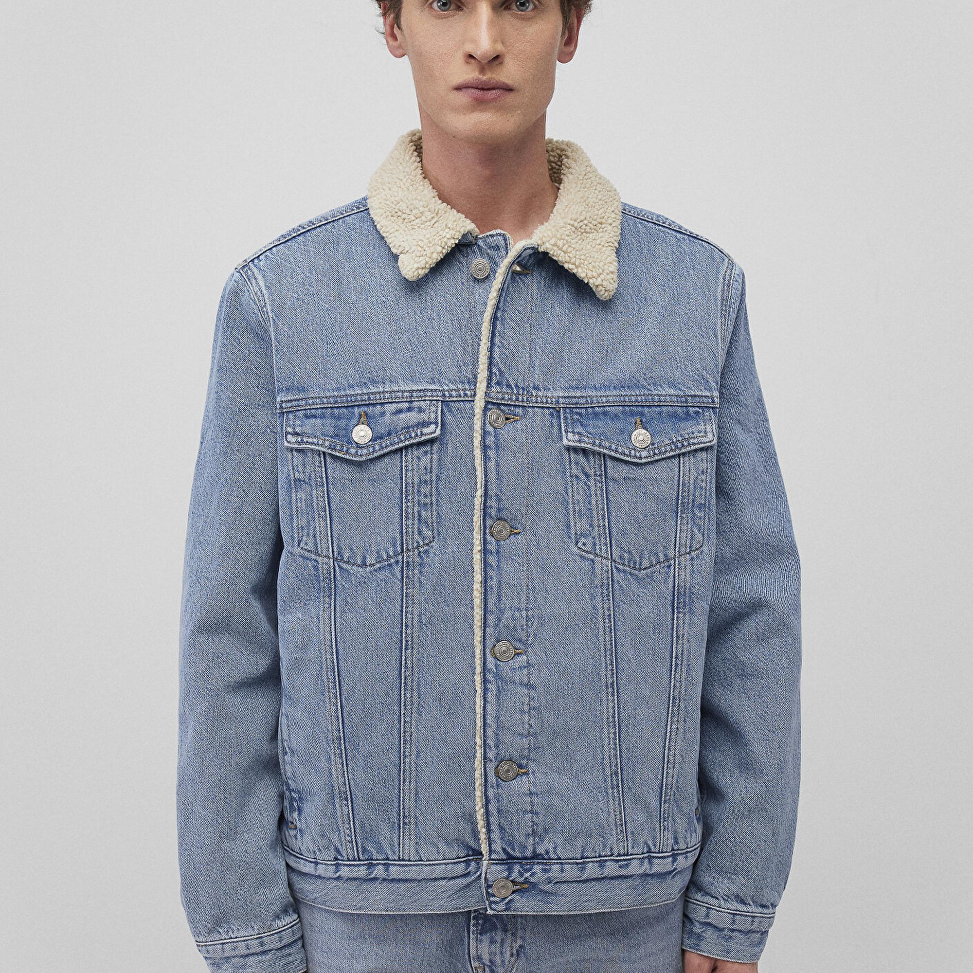 Mavi Zander Classic Denim Suni Kürklü Açık Mavi Jean Ceket 0111214-88554