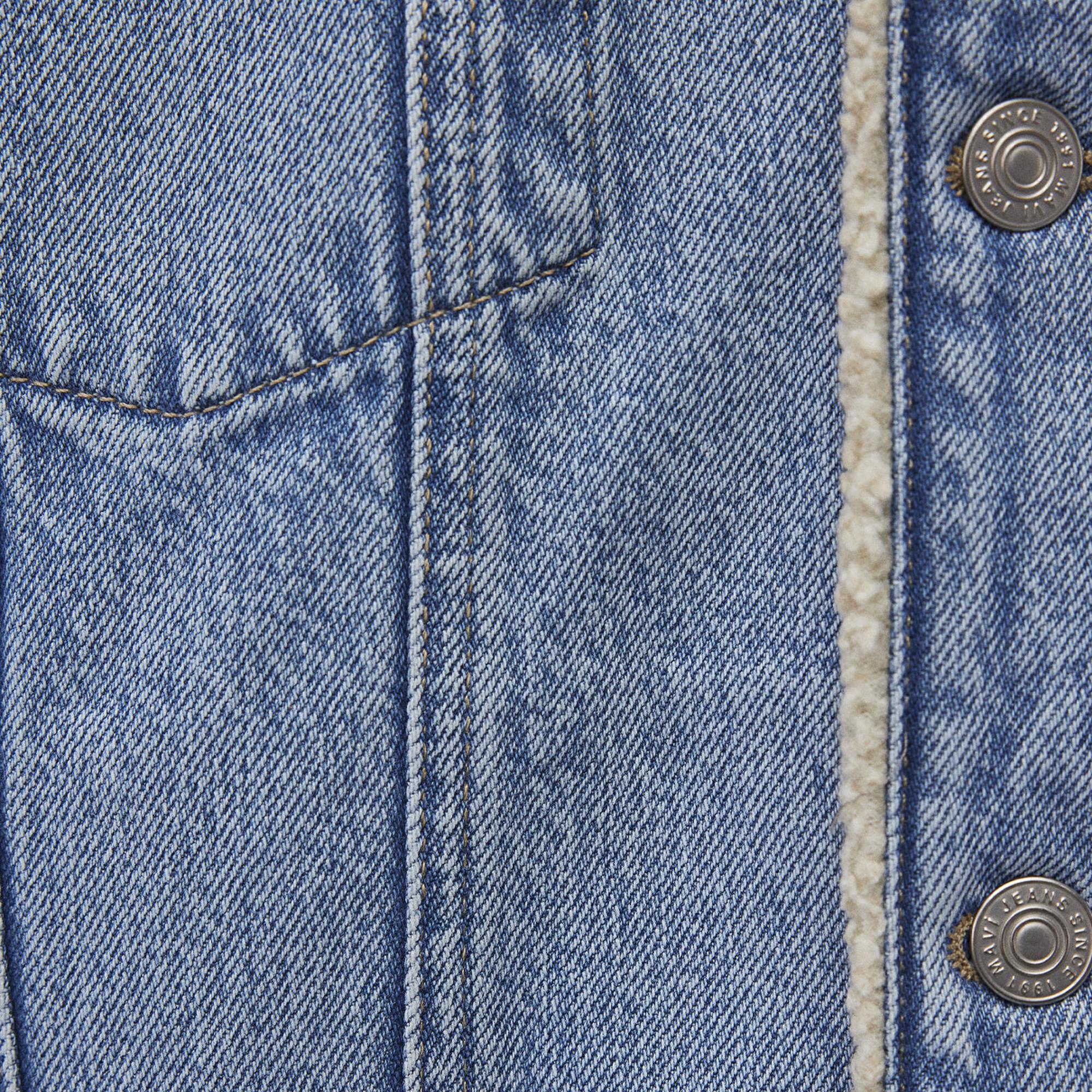 Mavi Zander Classic Denim Suni Kürklü Açık Mavi Jean Ceket 0111214-88554