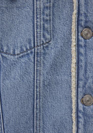  Mavi Zander Classic Denim Suni Kürklü Açık Mavi Jean Ceket 0111214-88554