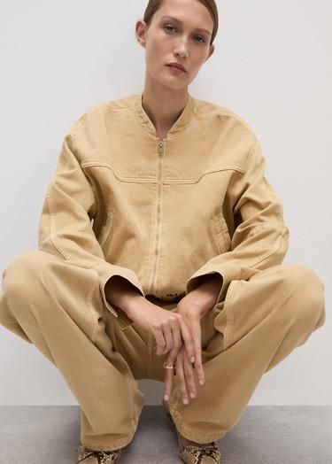  Mango Kadın Düşük Belli Wideleg Loose Jean Kahverengi