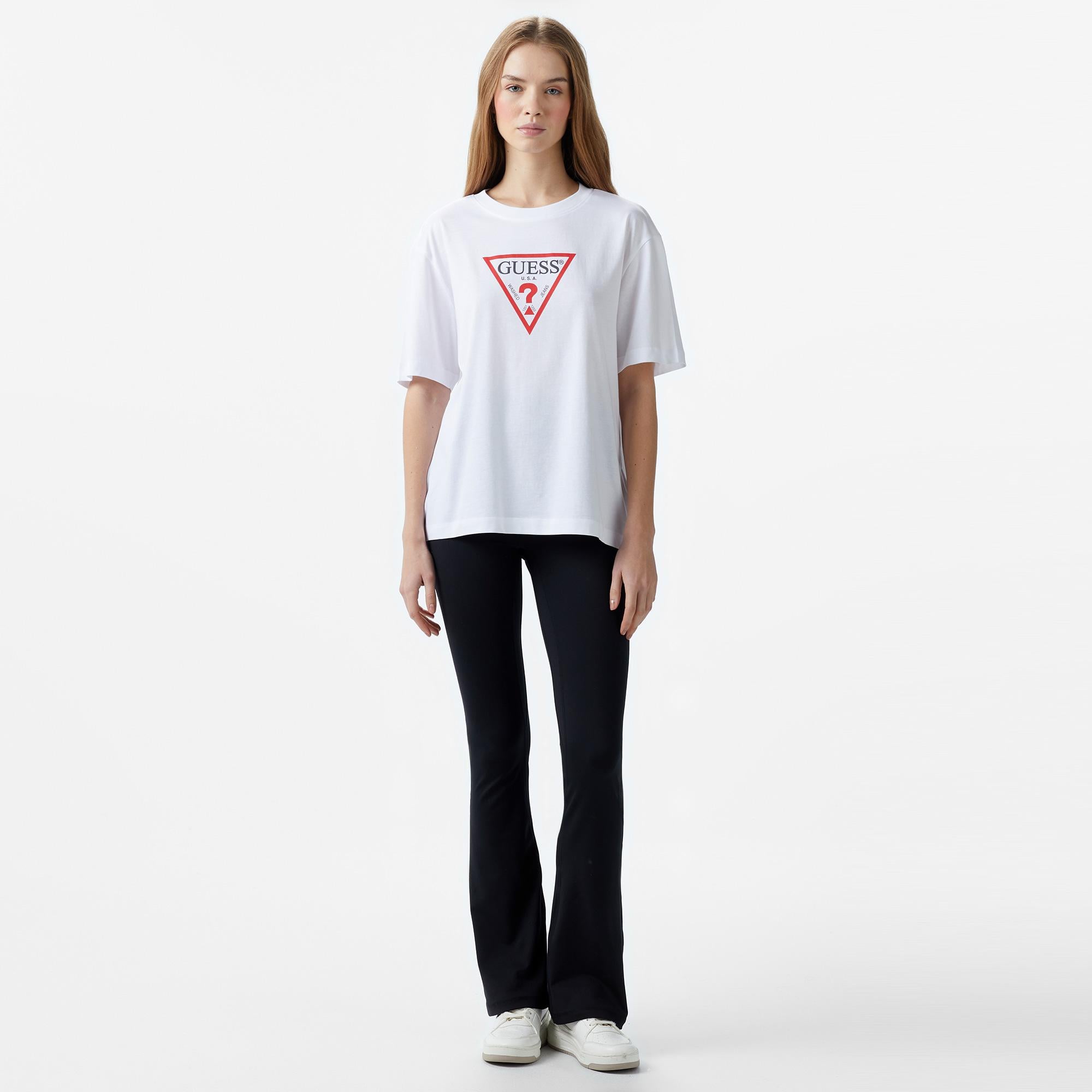 Guess Iconic Organic Cotton 160Gsm Kadın Beyaz T-Shirt