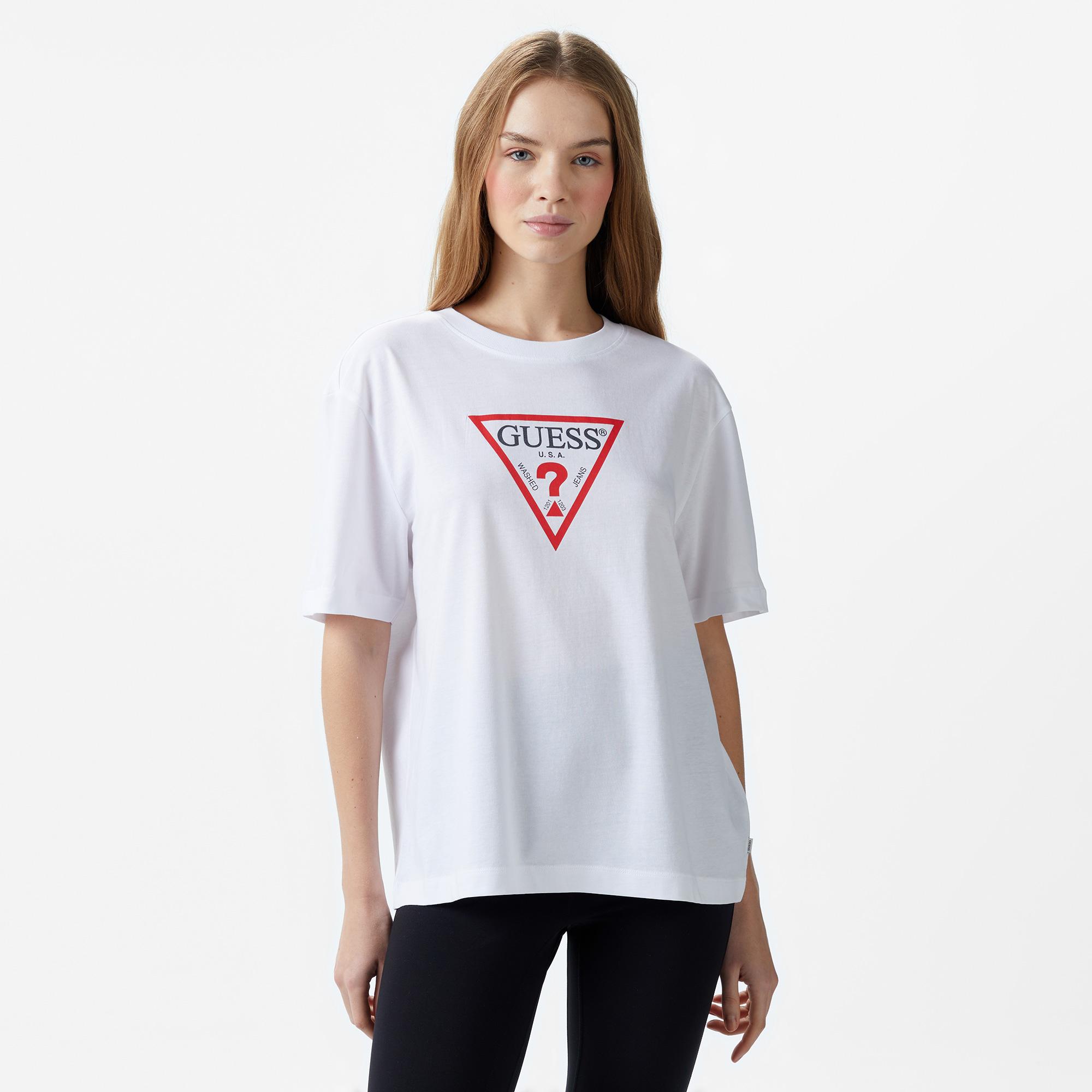 Guess Iconic Organic Cotton 160Gsm Kadın Beyaz T-Shirt