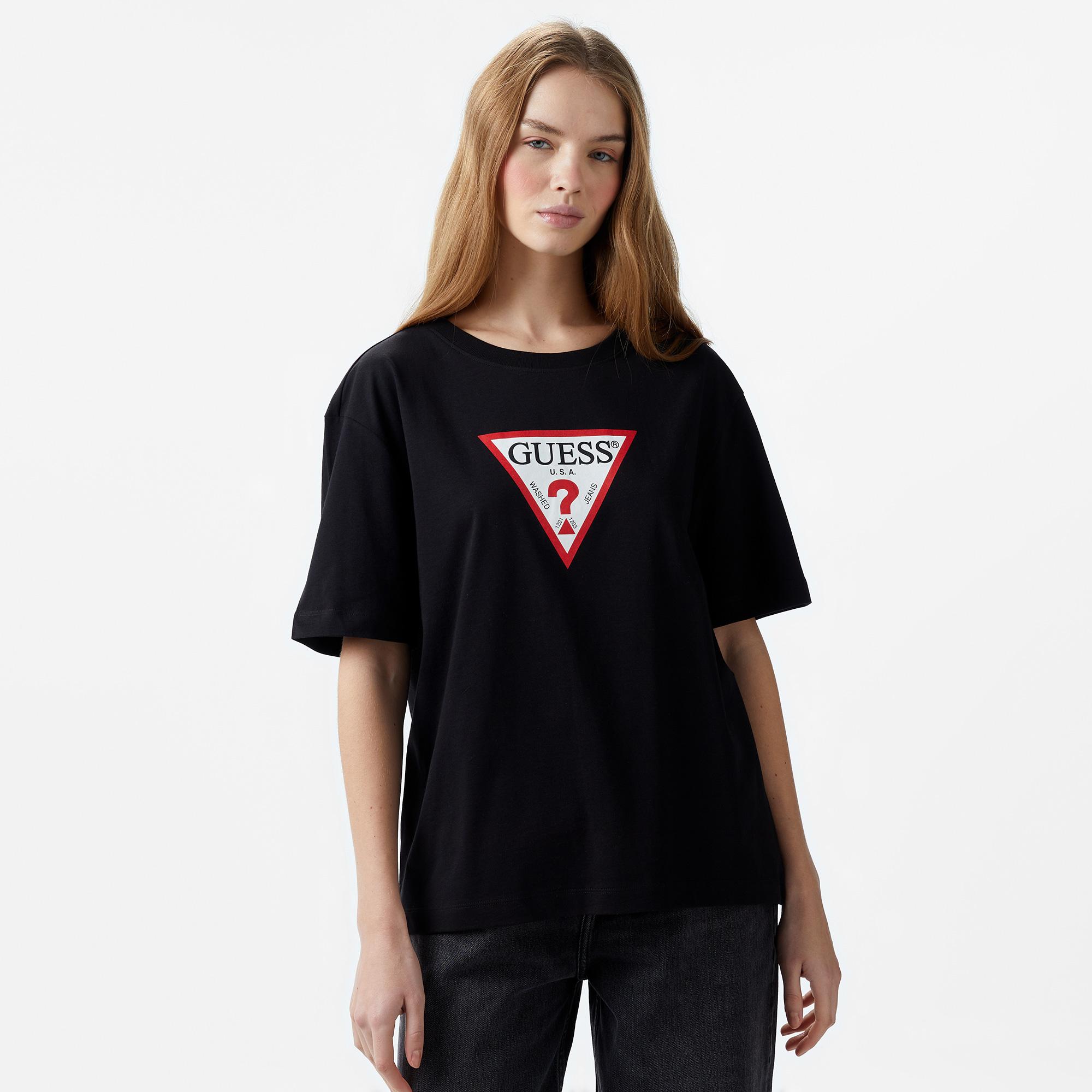 Guess Iconic Organic Cotton 160Gsm Kadın Siyah T-Shirt