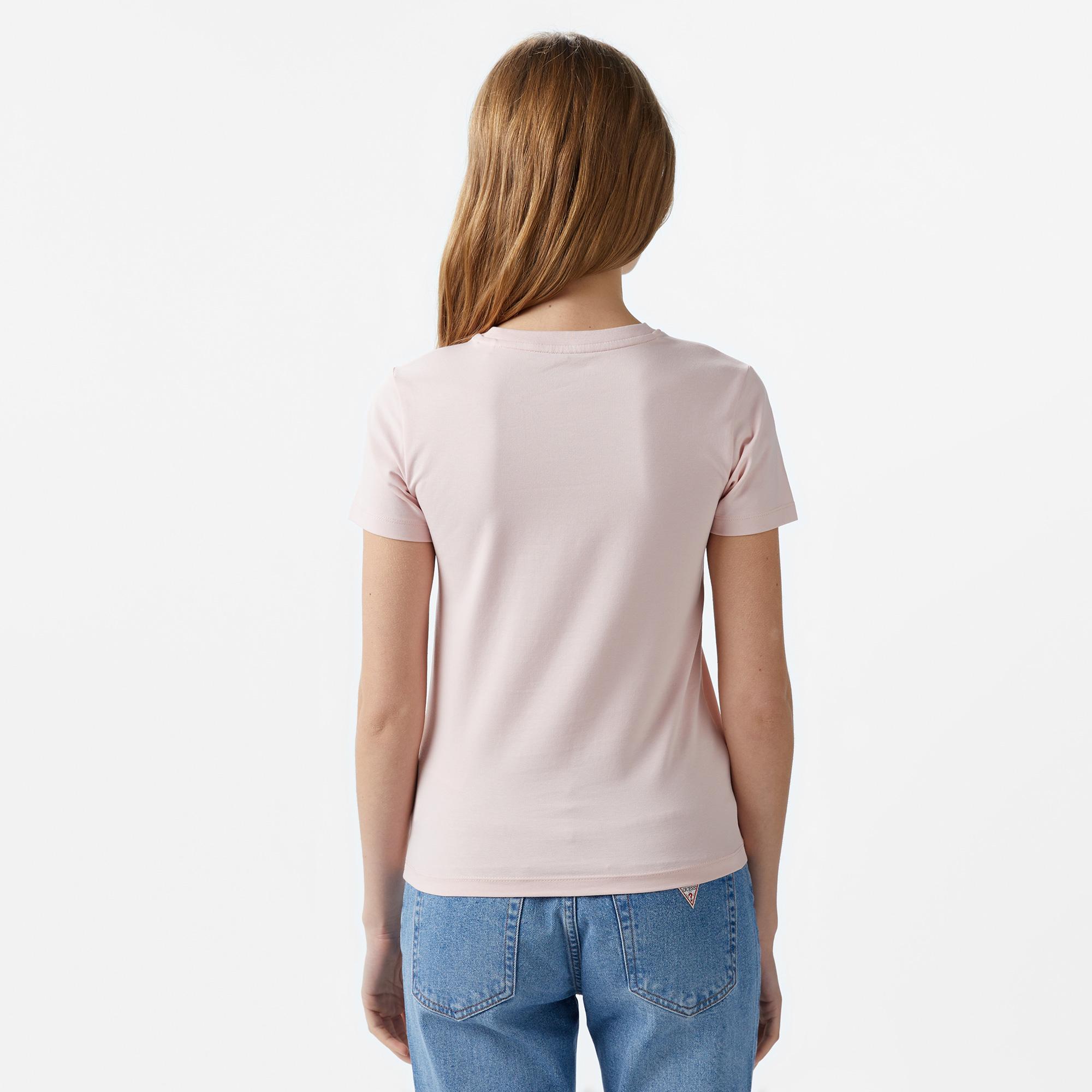 Guess Slim Iconic Mid Organic Stretch Jersey 180 Kadın Pembe T-Shirt