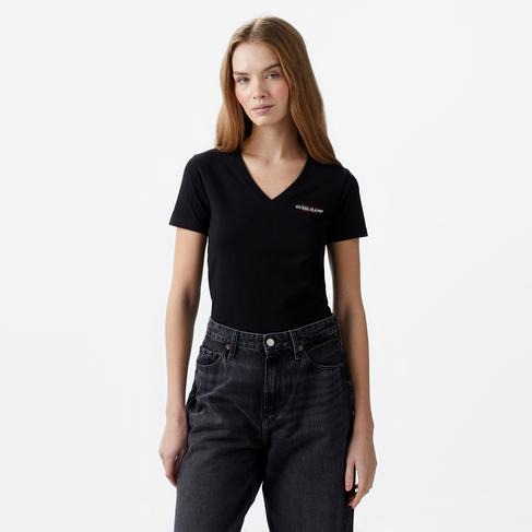  Guess Slim Mini Mid Organic Stretch Jersey 180 Kadın Siyah T-Shirt