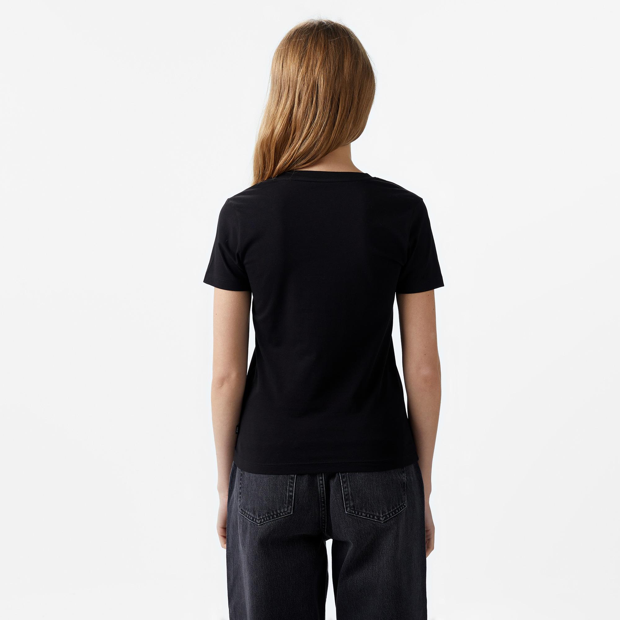 Guess Slim Mini Mid Organic Stretch Jersey 180 Kadın Siyah T-Shirt