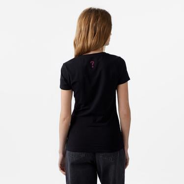  Guess Res Triangle Mid Organic Stretch Jersey 180 Kadın Siyah T-Shirt