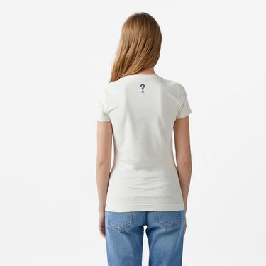  Guess Res Triangle Mid Organic Stretch Jersey 180 Kadın Beyaz T-Shirt