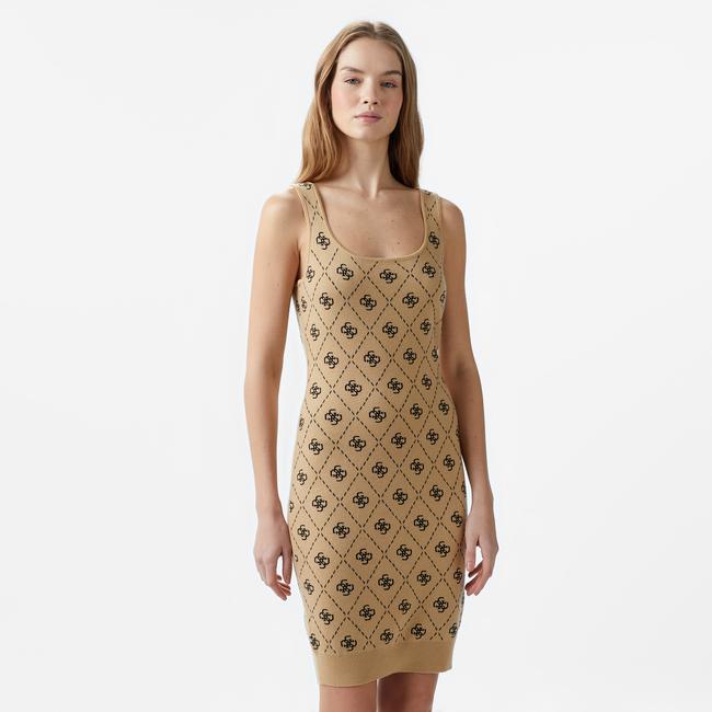  Guess Sarah Blend Stella Yarn Kadın Bej Elbise