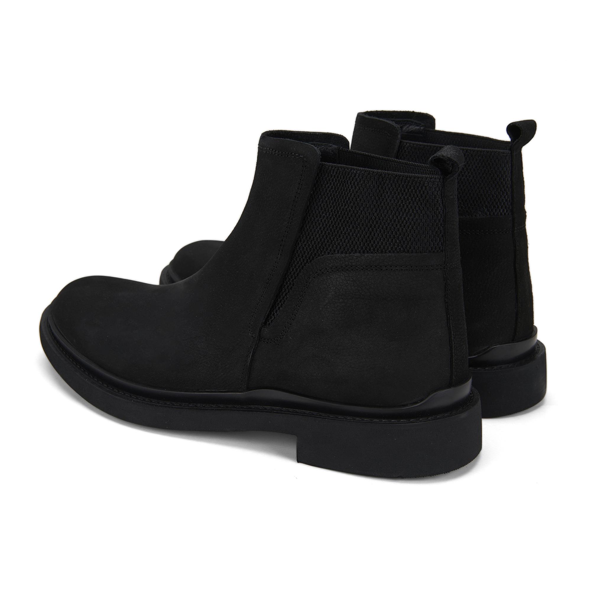 Arella Siyah Erkek Nubuk Deri Bot