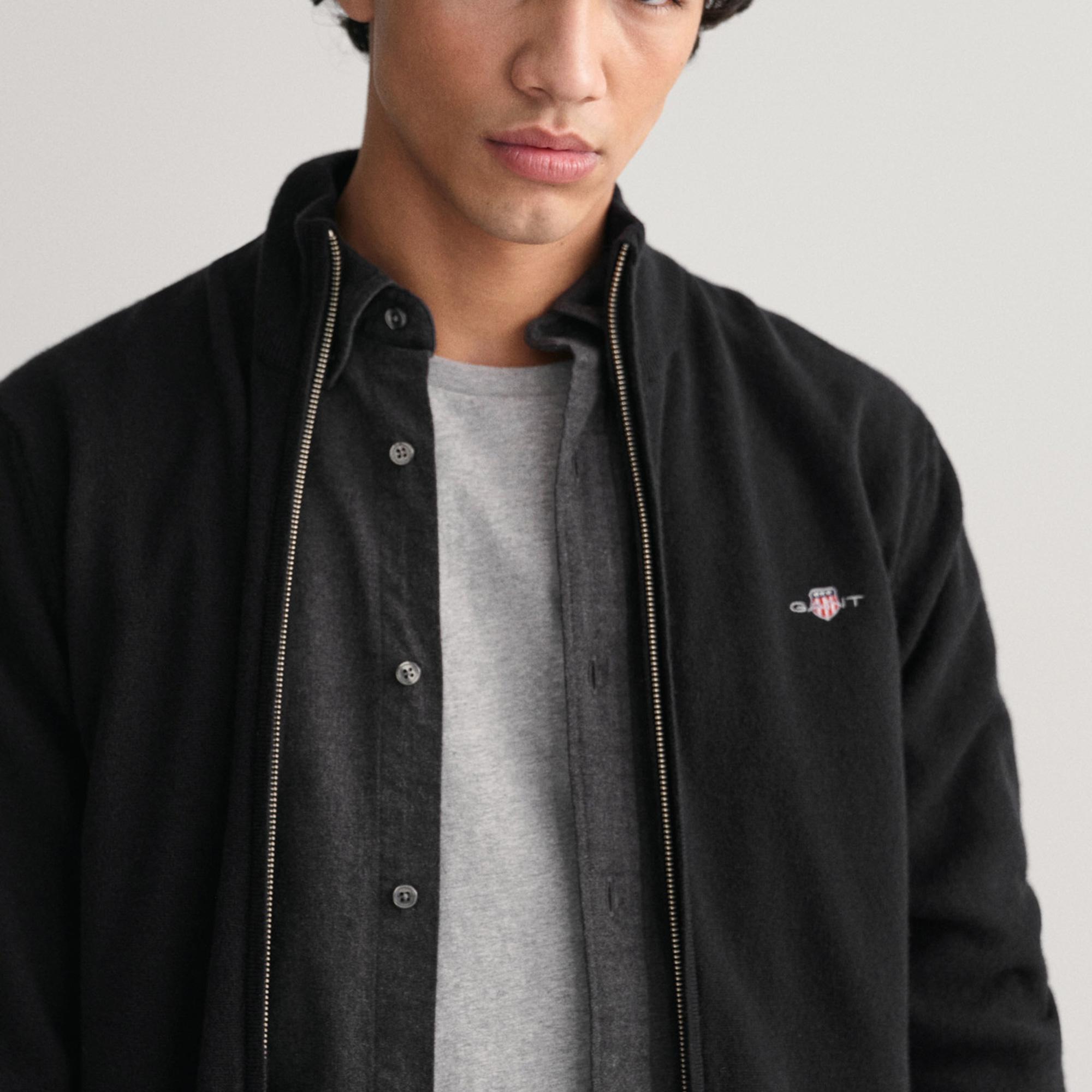 GANT Erkek Siyah Regular Fit  Yün Hırka