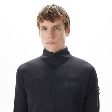  Jack Wolfskin Prelight FZ Erkek Siyah Sweatshirt