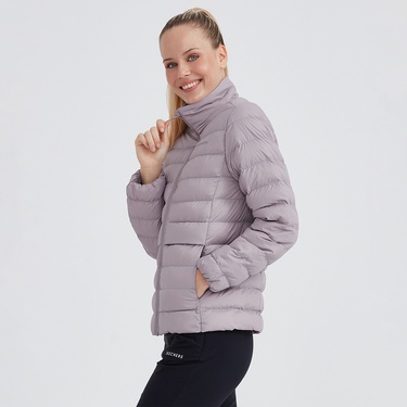  Skechers W Outerwear Pop Up Detailed Padded Jacket Kadın Mor Mont