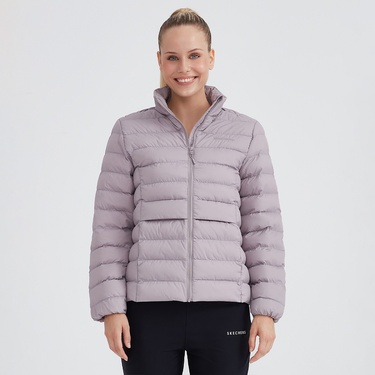  Skechers W Outerwear Pop Up Detailed Padded Jacket Kadın Mor Mont