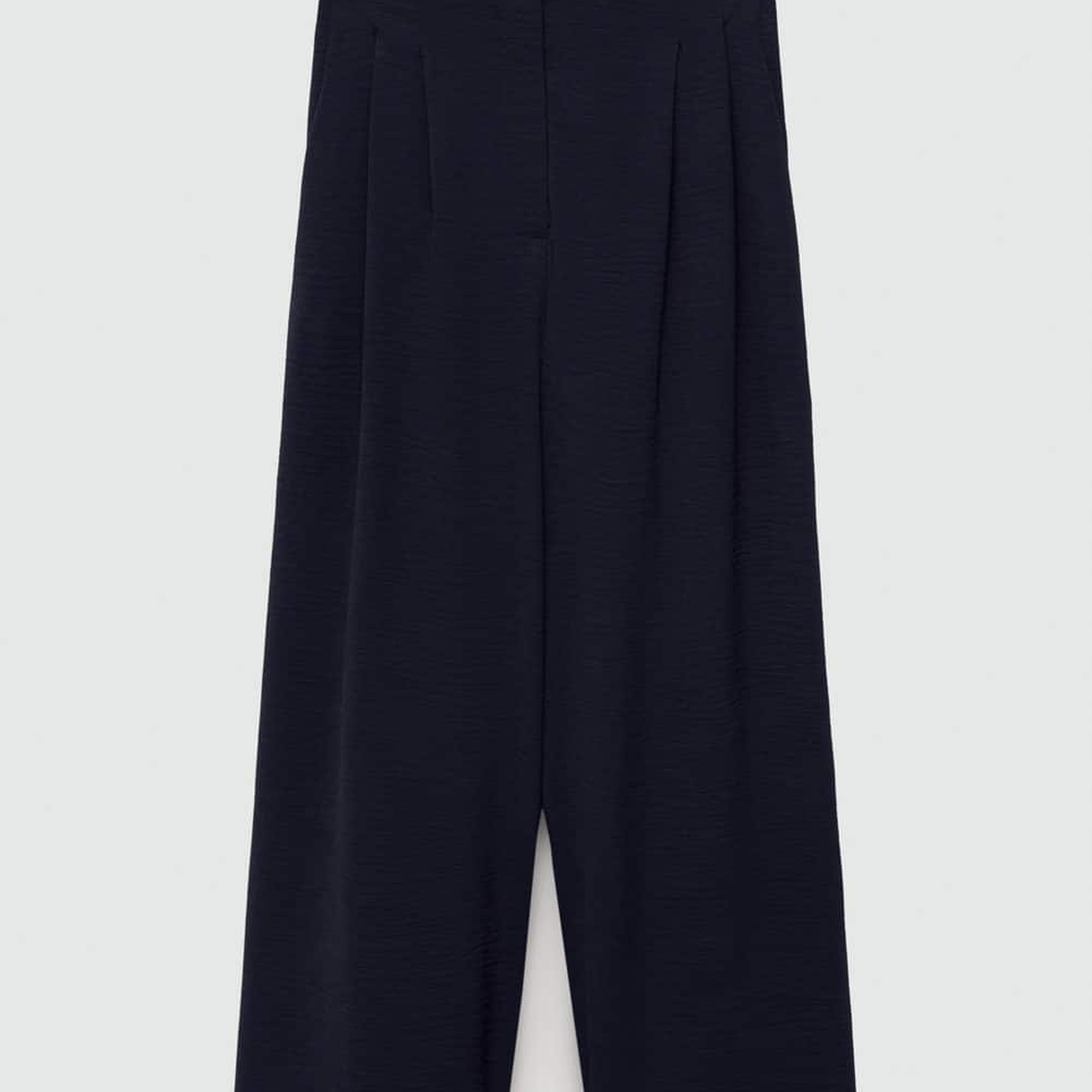 Mango Kadın Wideleg Dokuma Pantolon Lacivert