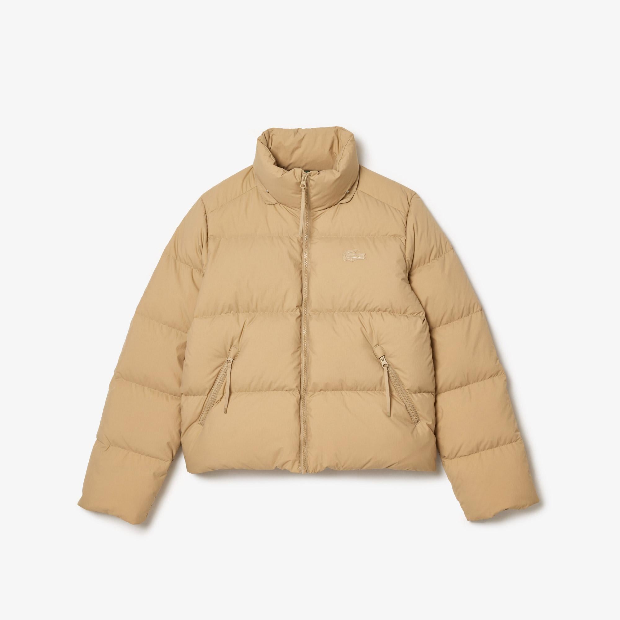 Kadın Relaxed Fit Kapüşonlu Kahverengi Şişme Mont