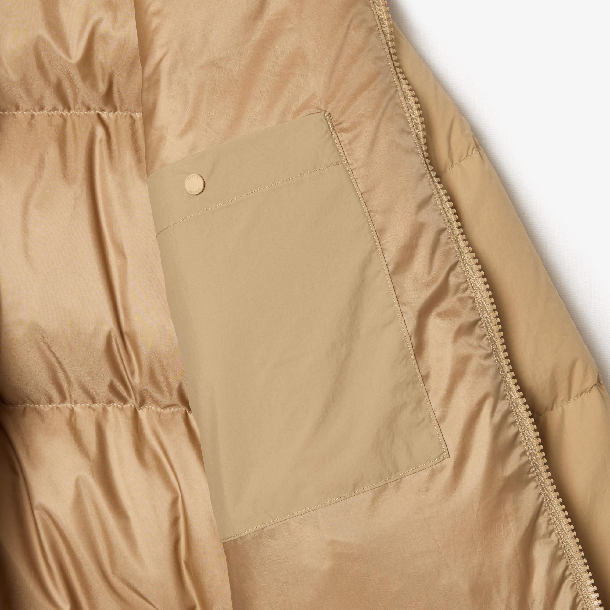 Kadın Relaxed Fit Kapüşonlu Kahverengi Şişme Mont