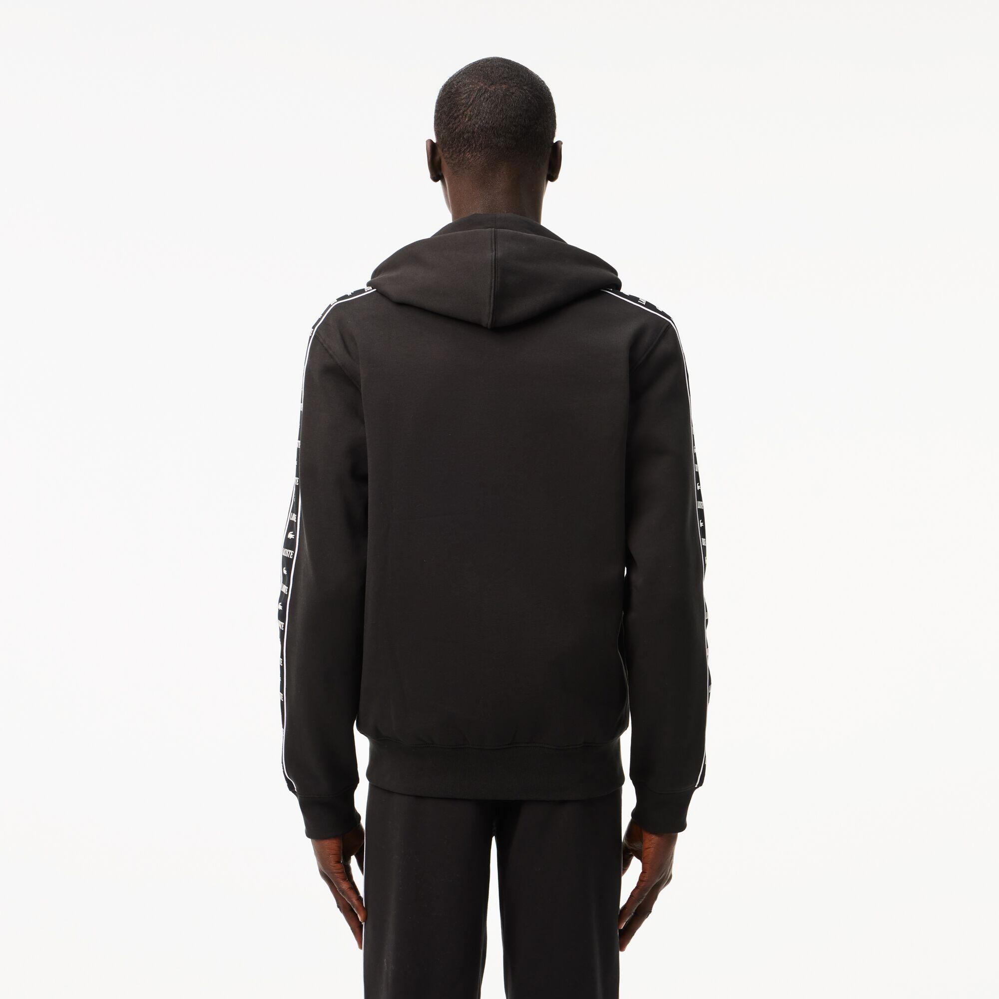 Erkek Classic Fit Kapüşonlu Baskılı Siyah Sweatshirt