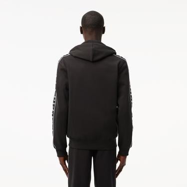  Erkek Classic Fit Kapüşonlu Baskılı Siyah Sweatshirt