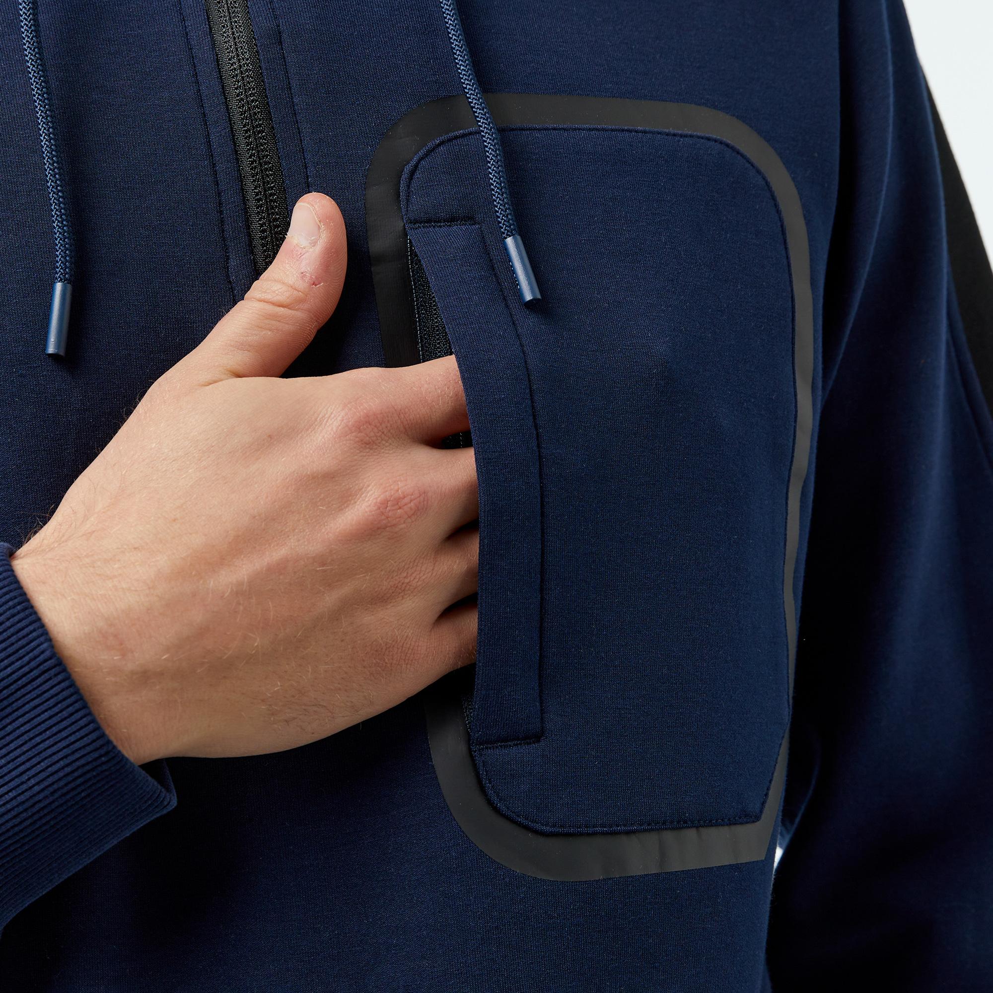 Erkek Relaxed Fit Kapüşonlu Lacivert Sweatshirt