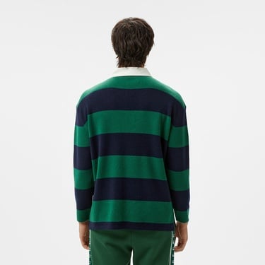  Erkek Loose Fit Polo Yaka Renk Bloklu Lacivert Triko