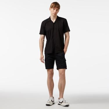  Nautica Erkek Siyah Oversize Kısa Kollu Keten Gömlek