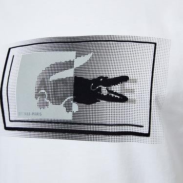  Lacoste Erkek Regular Fit Bisiklet Yaka Baskılı Beyaz T-Shirt