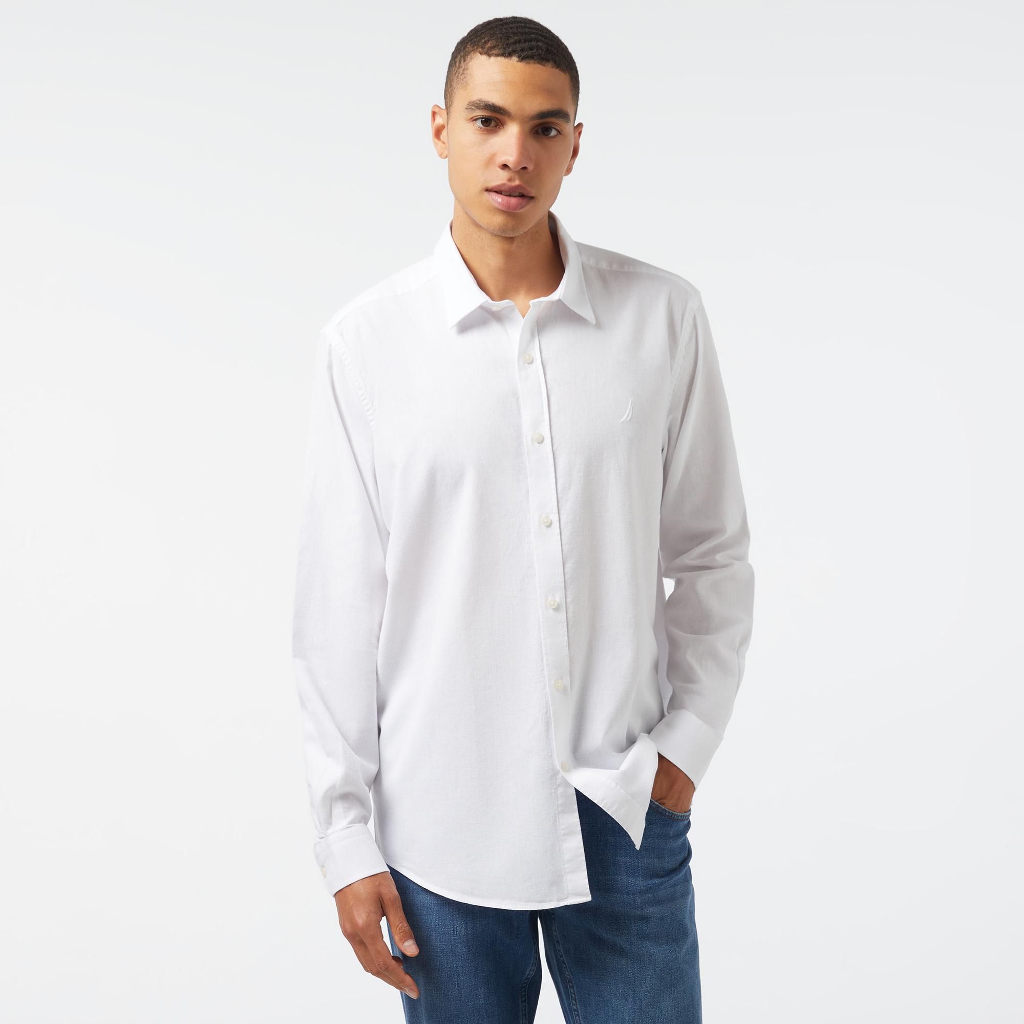 Nautica Erkek Beyaz Classic Fit Gömlek