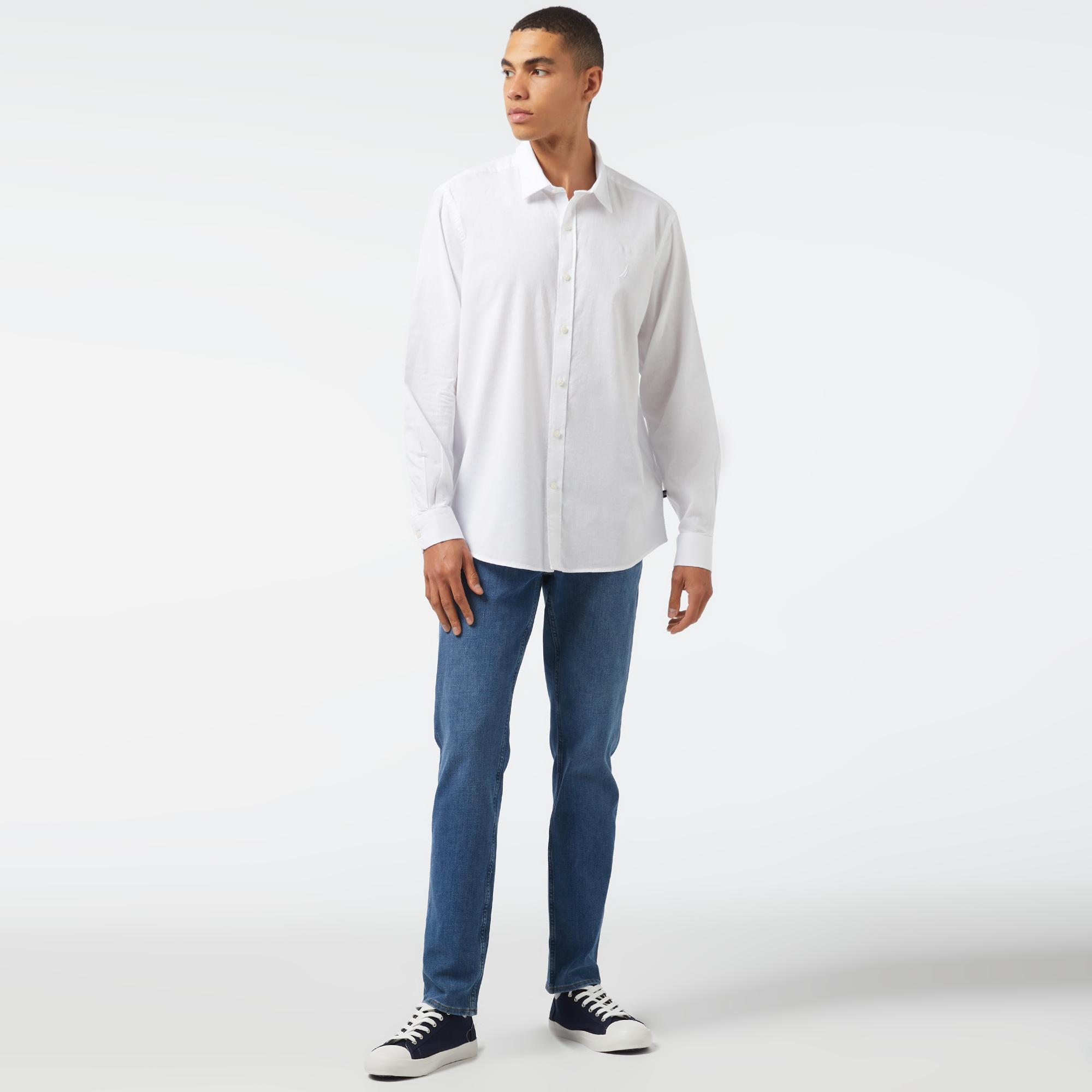 Nautica Erkek Beyaz Classic Fit Gömlek