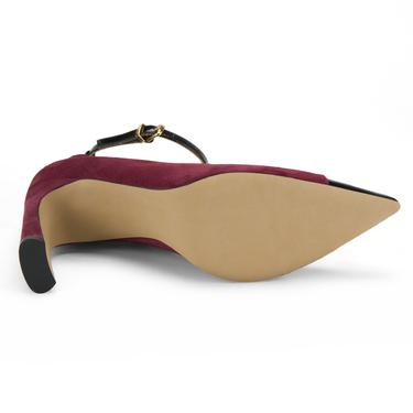  Kadın Bordo Süet Topuklu Abiye Ayakkabı