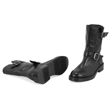  Kadın Siyah Kemer Aksesuarlı Kadın Bot