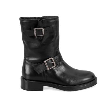  Kadın Siyah Kemer Aksesuarlı Kadın Bot