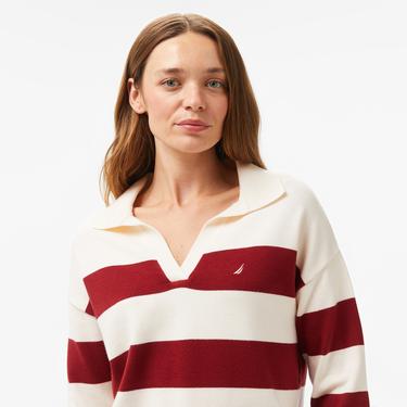  Nautica Kadın Beyaz Regular Fit Triko