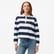 Nautica Kadın Lacivert Çizgili Uzun Kollu Polo