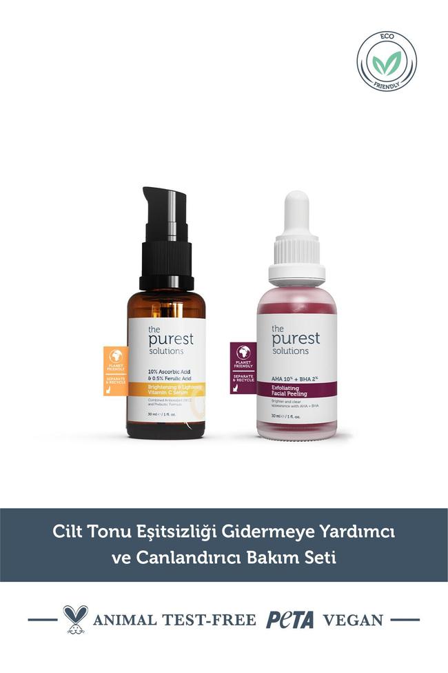  The Purest Solutions Cilt tonu eşitsizliği gidermeye yardımcı ve canlandırıcı bakım seti