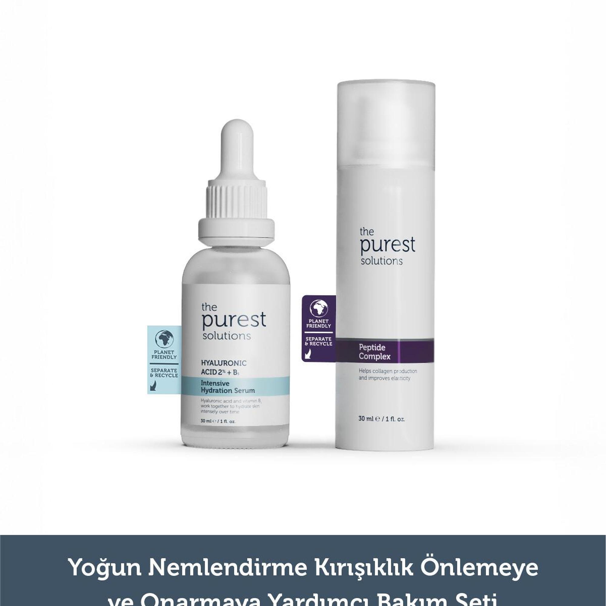 The Purest Solutions Yoğun Nemlendirme Kırışıklık Önlemeye ve Onarmaya Yardımcı Bakım Seti 30 ml + 30 ml