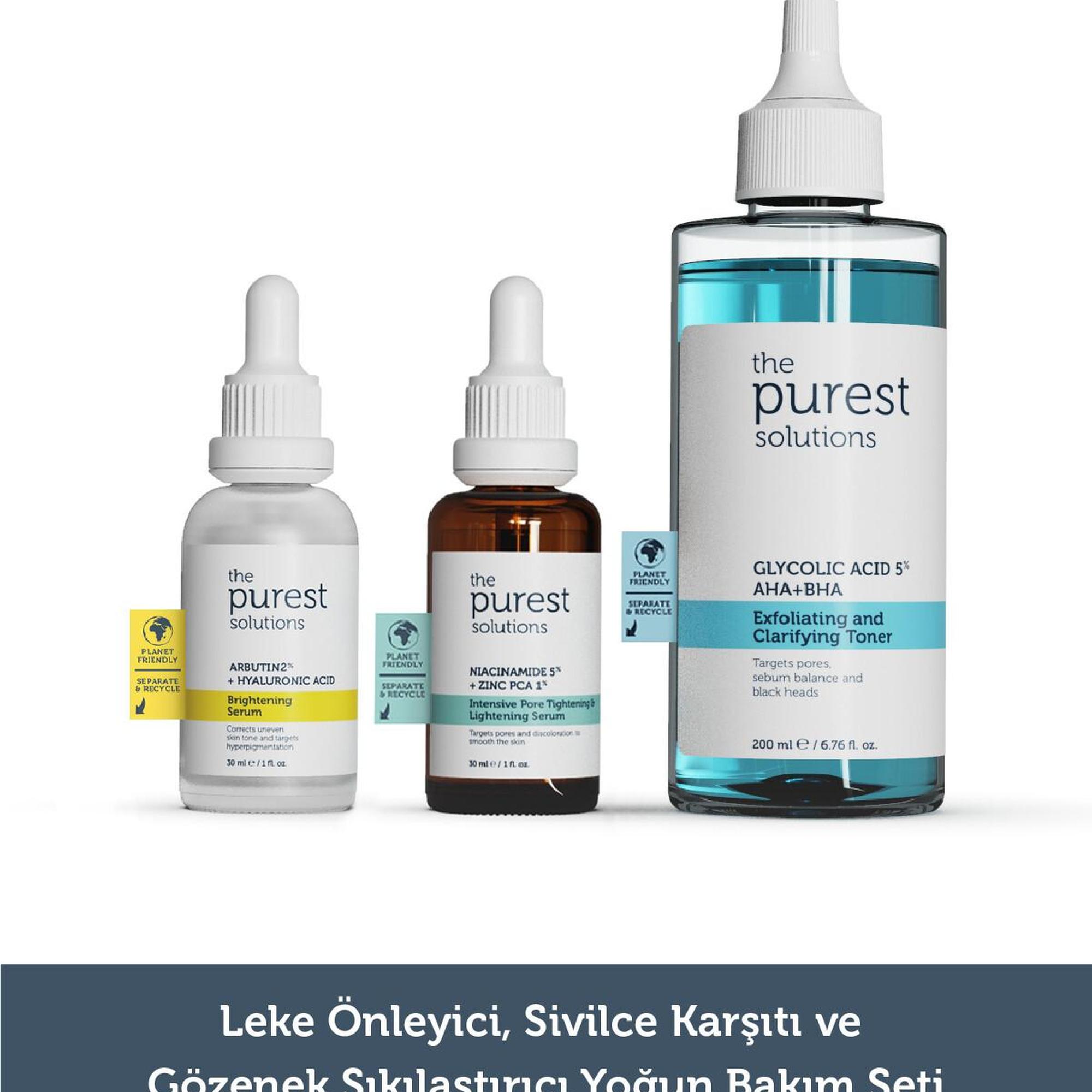 The Purest Solutions Leke Sivilce Önlemeye Yardımcı ve Gözenek Sıkılaştırmayı Hedefleyen Bakım Seti