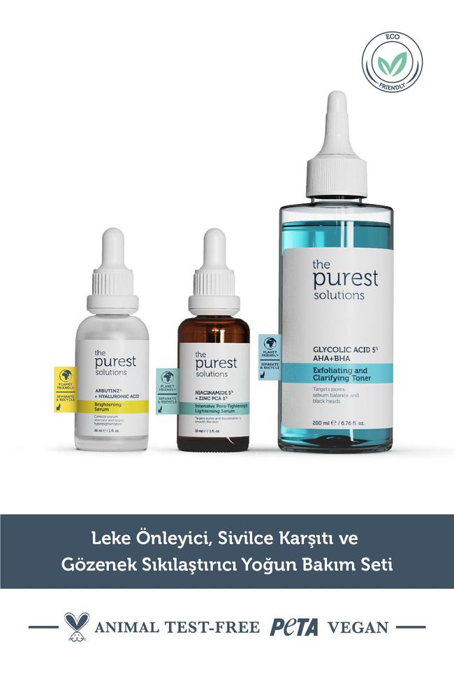  The Purest Solutions Leke Sivilce Önlemeye Yardımcı ve Gözenek Sıkılaştırmayı Hedefleyen Bakım Seti